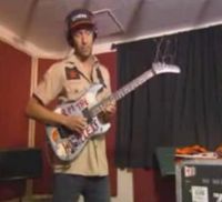 Tom Morello, during the recording session of his Guitar Battle theme.